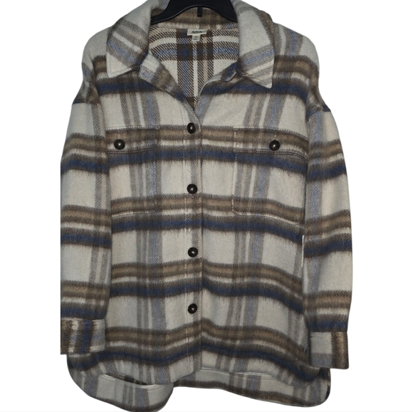 a.n.a Jackets & Blazers - a.n.a Fleece Nuetral Plaid Jacket 2XL